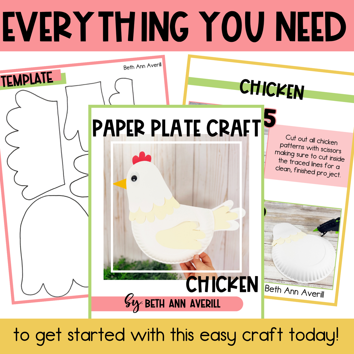 Chicken Paper Plate Craft - On the Farm