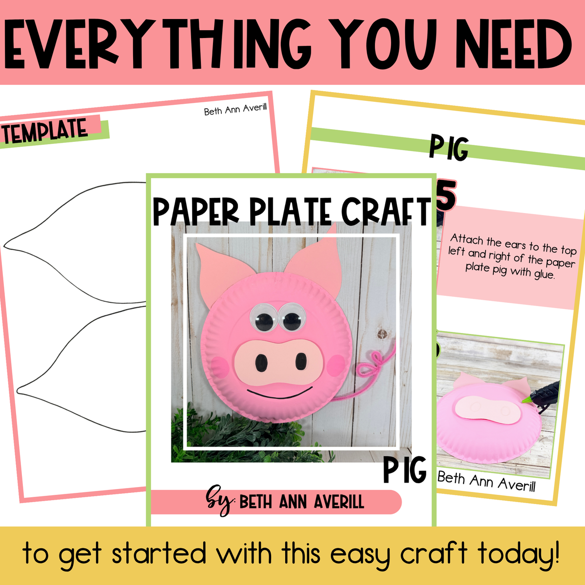 Pig Paper Plate Craft - On the Farm