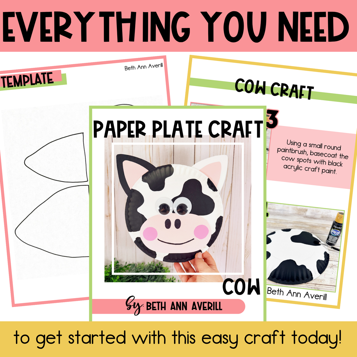 Cow Paper Plate Craft - On the Farm