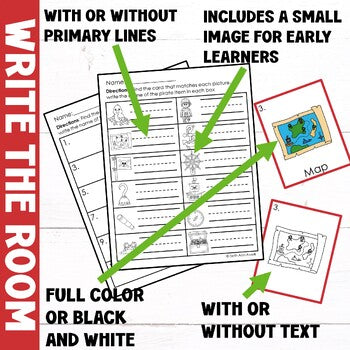 Pirate Write the Room Kindergarten Writing Center Activity Summer Write the Room