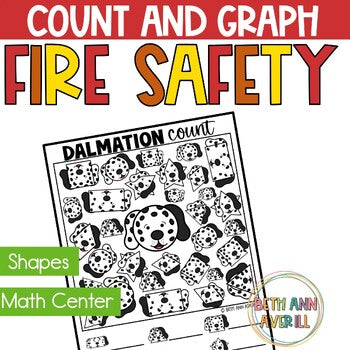 Fire Safety Count and Graph Activity Math Centers for Kindergarter