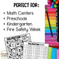 Fire Safety Count and Graph Activity Math Centers for Kindergarter