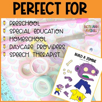 Halloween Cut and Paste Activities for Kindergarten Fine Motor Centers