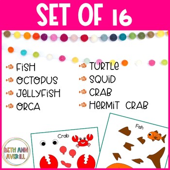 Under the Sea Craft Ocean Kindergarten Activity for Centers Cut and Paste Craft