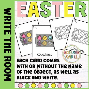 Easter Write the Room for Kindergarten Easter Writing Activities
