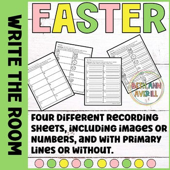 Easter Write the Room for Kindergarten Easter Writing Activities