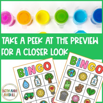 Earth Day Activities Bingo Cards for Preschoolers