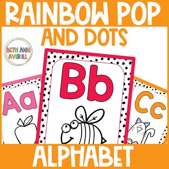 Rainbow Pop and Dot Alphabet Posters Spotted Brights Classroom Decor