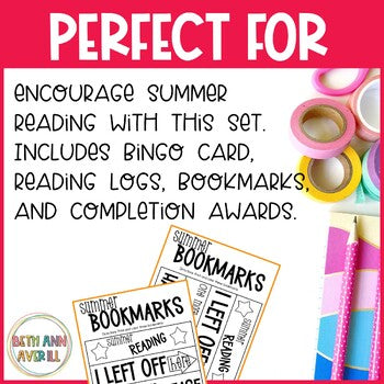 Summer Reading Bingo Game Summer Bingo Card Activities