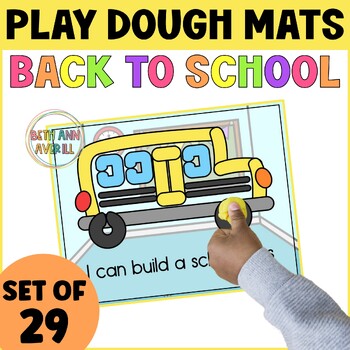 Back to School Play Dough Mats Activities for First Day of School Playdough