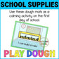 Back to School Play Dough Mats Activities for First Day of School Playdough