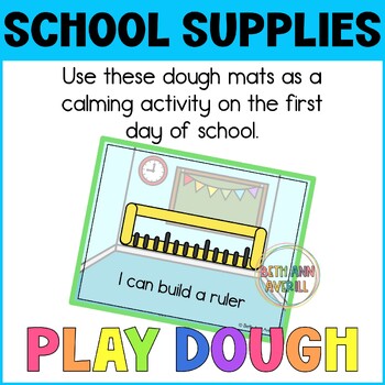 Back to School Play Dough Mats Activities for First Day of School Playdough