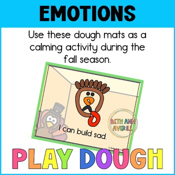 Thanksgiving Emotion Play Dough Mats for November SEL Centers Calm Down Corners