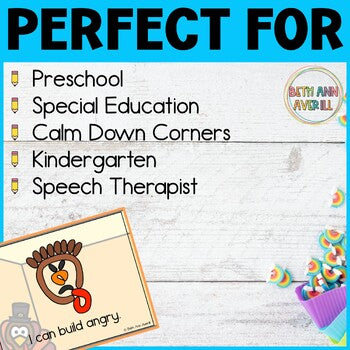 Thanksgiving Emotion Play Dough Mats for November SEL Centers Calm Down Corners