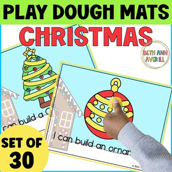 Christmas Themed Play Dough Mat Activities for Preschoolers and Literacy Centers