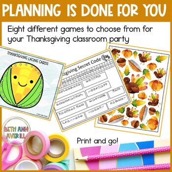 Thanksgiving Party Games for Classroom Harvest Party