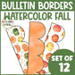 Watercolor Fall Pumpkin Themed Classroom Bulletin Board Decorations