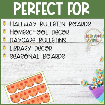 Watercolor Fall Pumpkin Themed Classroom Bulletin Board Decorations