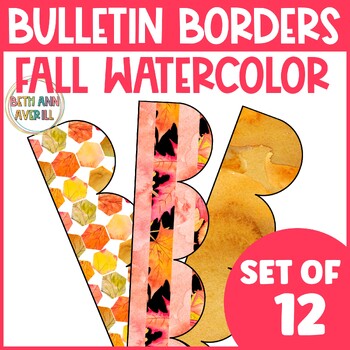 Fall Watercolor Thanksgiving Leaves Bulletin Board Borders Classroom Decor