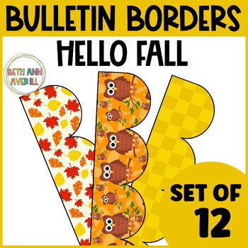 Hello Fall Thanksgiving Leaves Bulletin Board Borders Classroom Decor