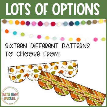 Autumn Leaves Thanksgiving Patterns Bulletin Board Borders Classroom Decor