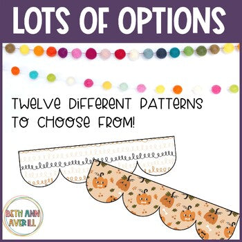 Autumn Pumpkins Doodles Bulletin Board Borders Classroom Decor