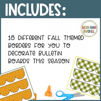 Autumn Vibes Thanksgiving Bulletin Board Borders Classroom Decor