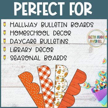 Autumn Vibes Thanksgiving Bulletin Board Borders Classroom Decor