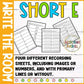 Short E Write the Room for Kindergarten Writing Center with CVC Fluency
