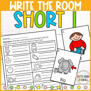 Short I Write the Room for Kindergarten Writing Center with CVC Fluency