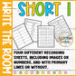 Short I Write the Room for Kindergarten Writing Center with CVC Fluency