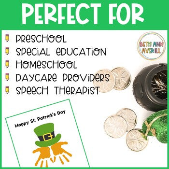 St. Patrick's Day Handprint Craft for March Activities for Preschool