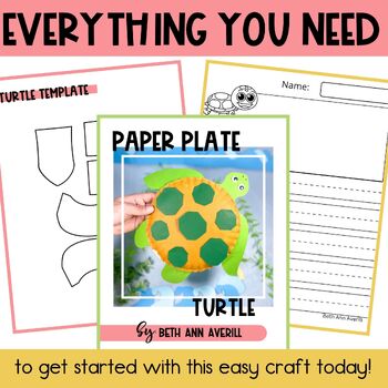 Sea Turtle craft for ocean life activity pond animals bulletin board craftivity
