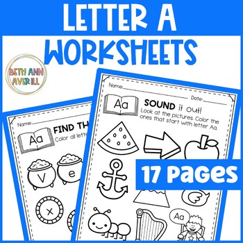 Letter A Worksheets with Letter Tracing Alphabet Letter of the Week Activities