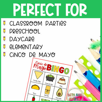 Cinco De Mayo Bingo Cards May Activities for Preschool Including Bingo Daubers