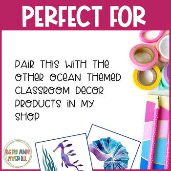 Alphabet Ocean Theme Classroom Decor Under the Sea Classroom Theme