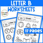 Letter B Worksheets with Letter Tracing Alphabet Letter of the Week Activities