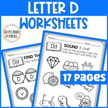 Letter D Worksheets with Letter Tracing Alphabet Letter of the Week Activities