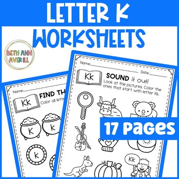 Letter K Worksheets with Letter Tracing Alphabet Letter of the Week Activities
