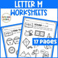 Letter M Worksheets with Letter Tracing Alphabet Letter of the Week Activities