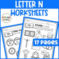 Letter N Worksheets with Letter Tracing Alphabet Letter of the Week Activities