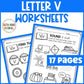 Letter Vv Worksheets with Letter Tracing Alphabet Letter of the Week Activities
