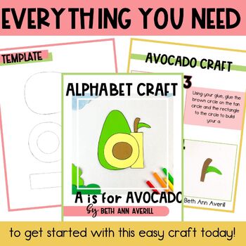 Letter a is for avocado craftivity letter of the week Alphabet Craft