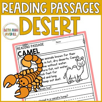 Desert Animal Reading Passages for Desert Habitat Activities Fluency