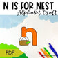 Letter n is for nest craftivity letter of the week Alphabet Craft