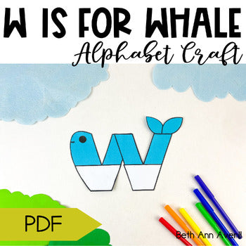 Letter w is for whale craftivity letter of the week Alphabet Craft