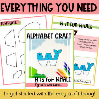 Letter w is for whale craftivity letter of the week Alphabet Craft