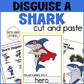 Disguise a Shark Week Cut and Paste Craft Activity for Bulletin Board Decor