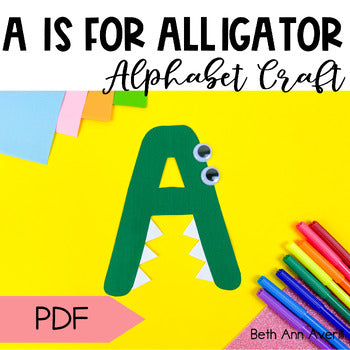 Letter A is for Alligator craftivity letter of the week Alphabet Craft