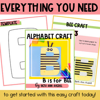 Letter B is for Bee craftivity letter of the week Alphabet Craft Uppercase